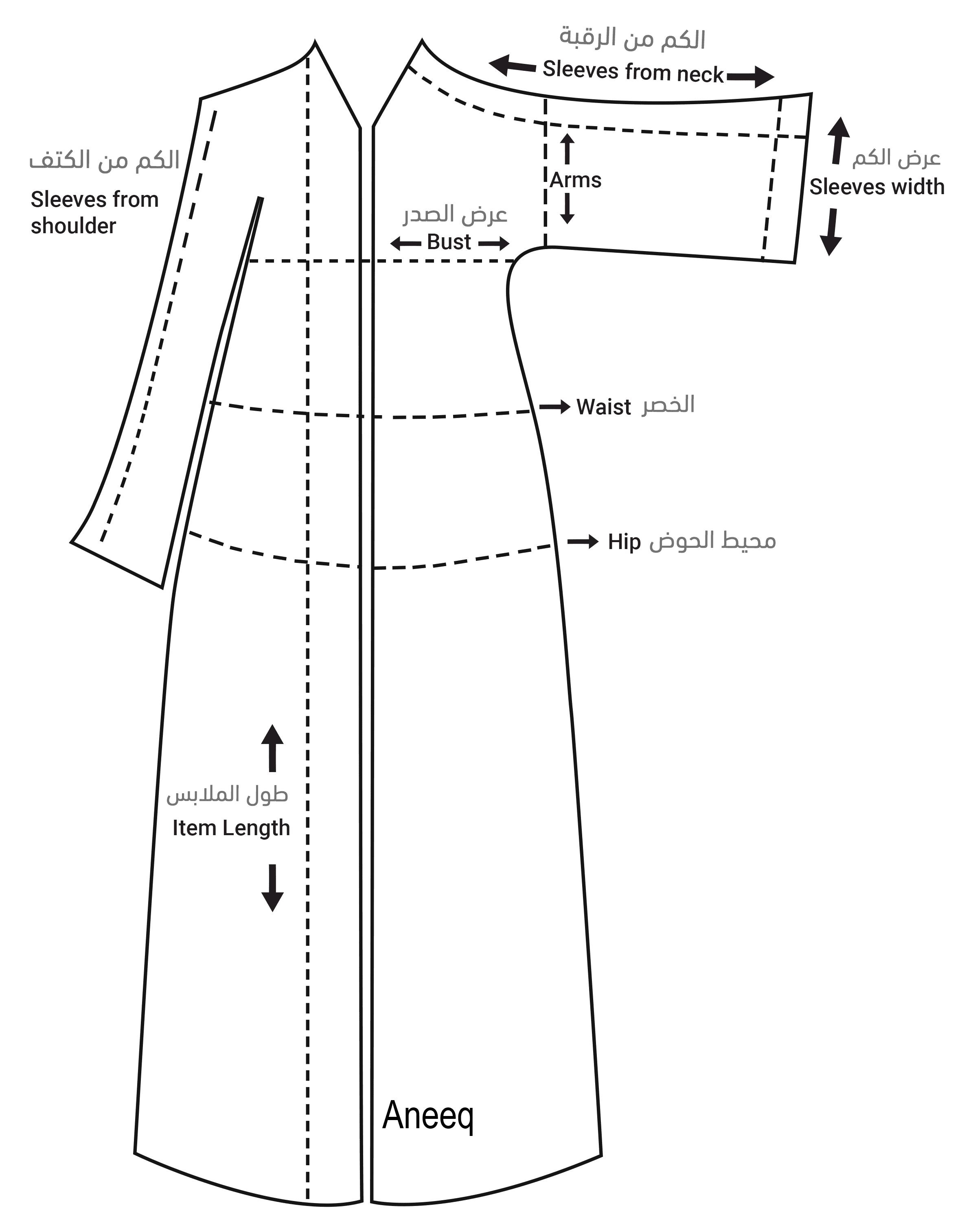 Abaya Sizing