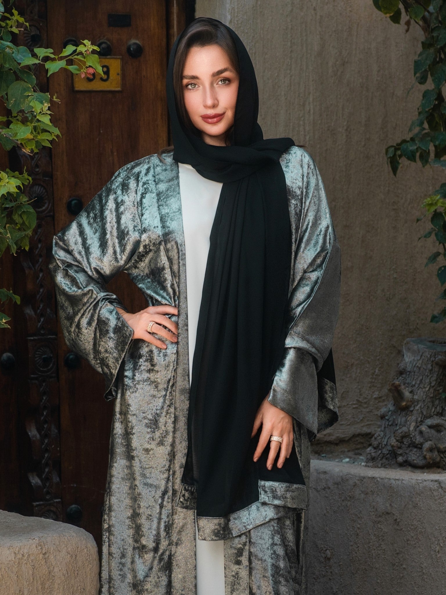 Nour Abaya - Midnight Silver